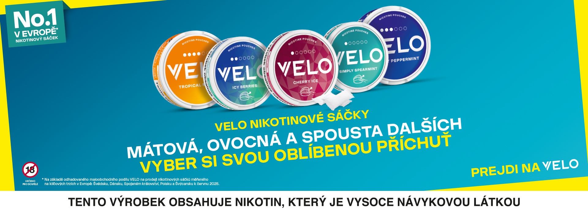 Nikotinové sáčky VELO v několika skvělých příchutích!