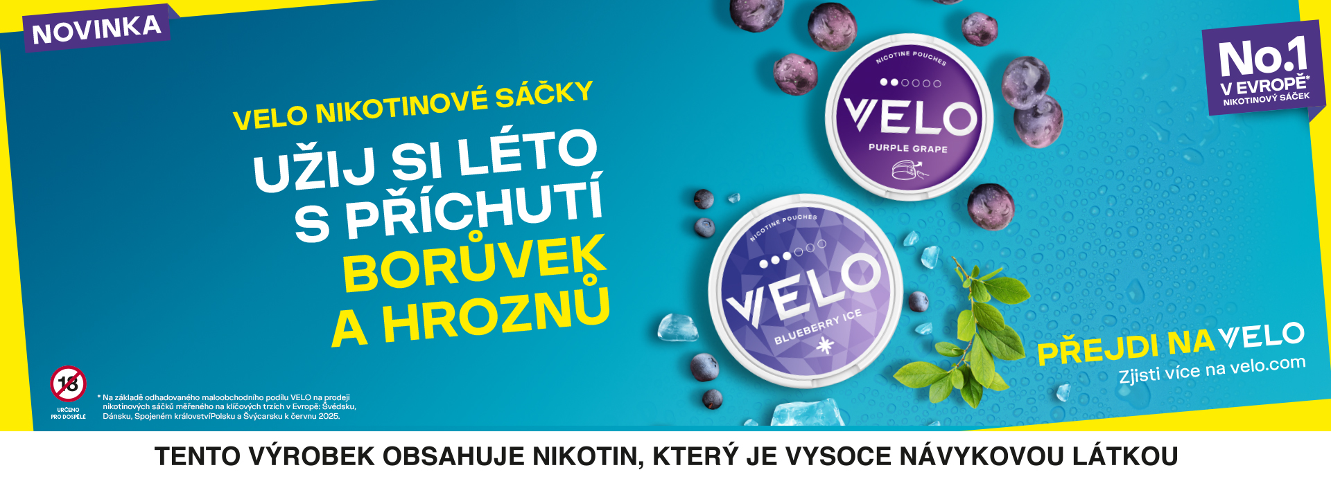 Nikotinové sáčky VELO v několika skvělých příchutích!