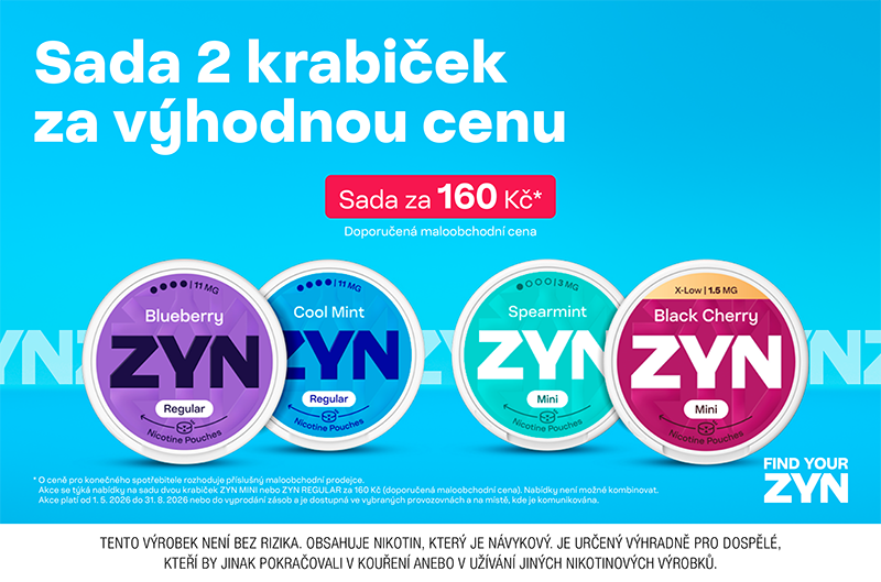 Nikotinové sáčky ZYN v akci 2 za cenu 1