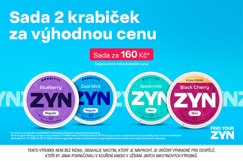 Nikotinové sáčky ZYN v akci 2 za cenu 1