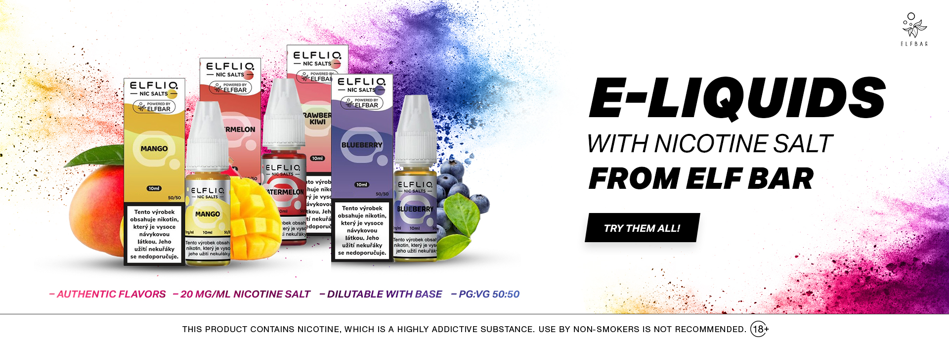e-liquids with nicotine salt from ELF BAR