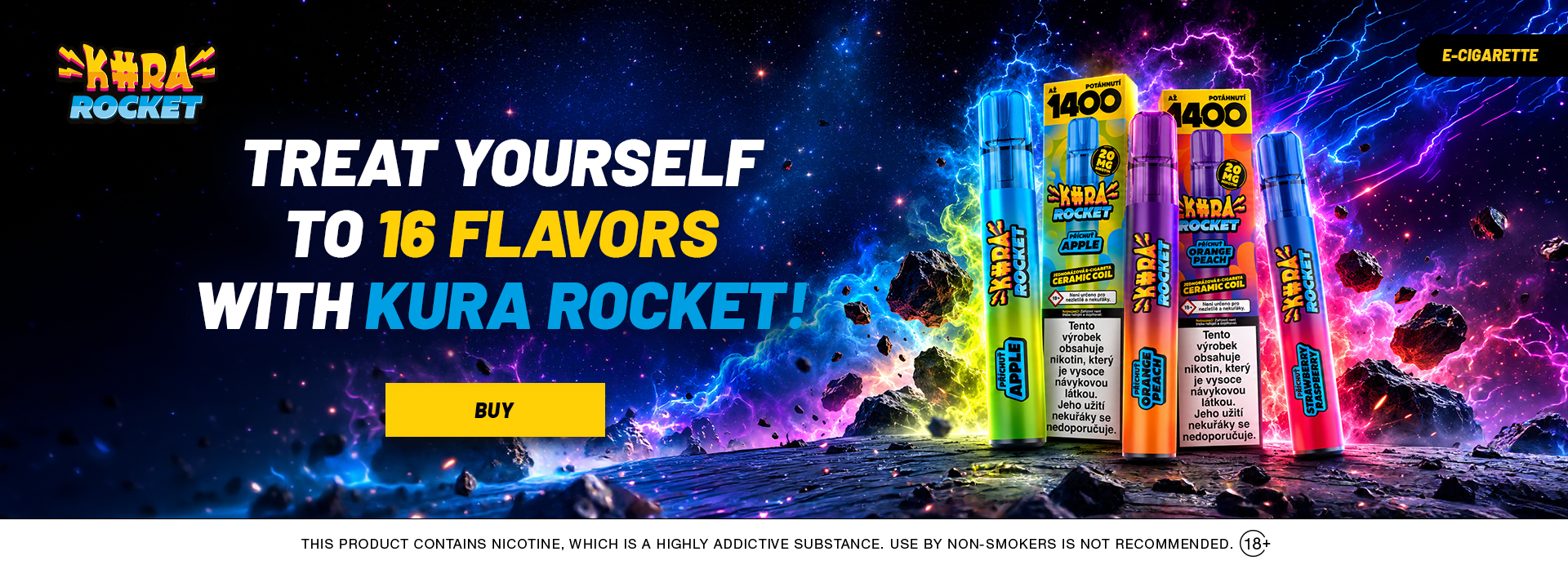 Kura Rocket disposable e-cigarettes for 1400 puffs
