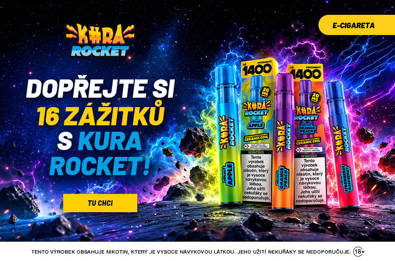 Jednorázové e-cigarety Kura Rocket na 1400 potáhnutí