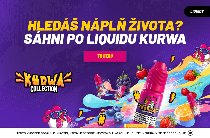 Náplně do e-cigaret od značky Kurwa