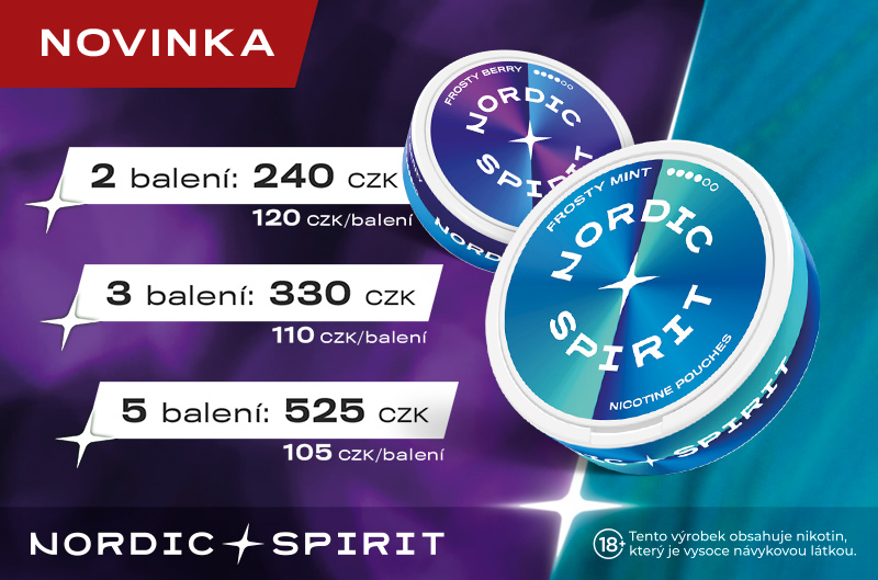 Nikotinové sáčky NORDIC SPIRIT v akční nabídce