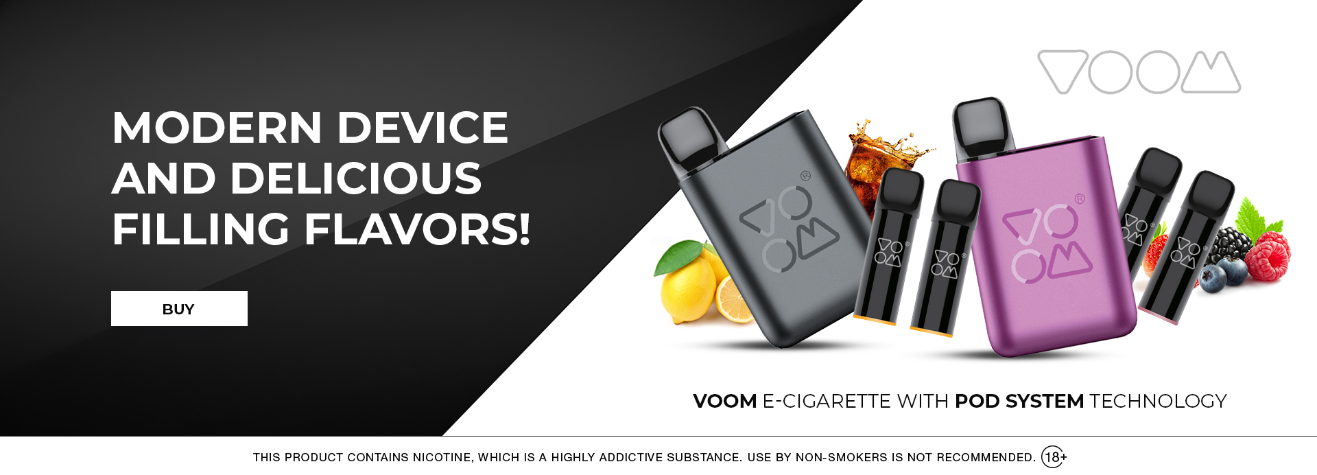 VOOM e-cigarette with POD system technology
