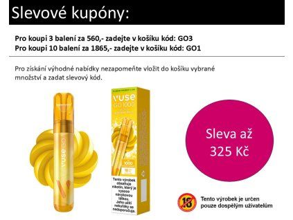 JEDNORÁZOVÁ E-CIGARETA VUSE GO 1000 BANANA MINT