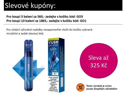 JEDNORÁZOVÁ E-CIGARETA VUSE GO 1000 BLUEBERRY RASPBERRY