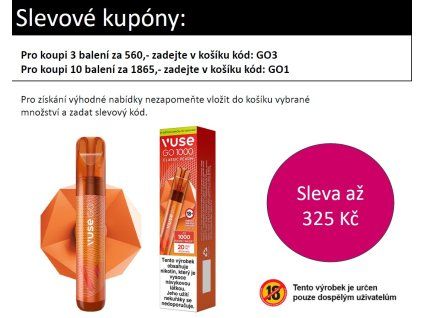 VUSE GO 1000 PEN Classic Peach 20mg