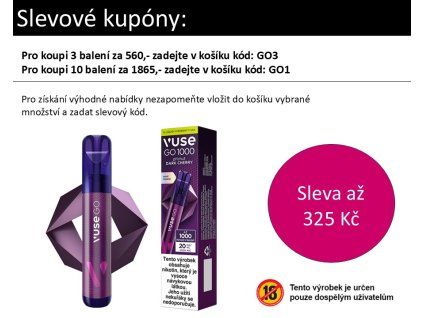 JEDNORÁZOVÁ E-CIGARETA VUSE GO 1000 DARK CHERRY