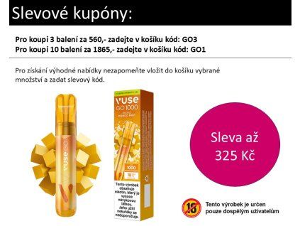JEDNORÁZOVÁ E-CIGARETA VUSE GO 1000 MANGO MINT