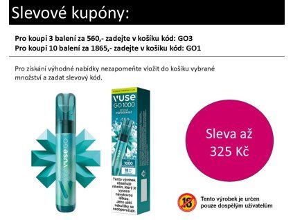 JEDNORÁZOVÁ E-CIGARETA VUSE GO 1000 PEPPERMINT