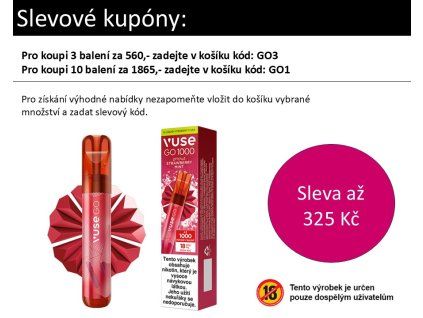 DISPOSABLE E-CIGARETTE VUSE GO 1000 STRAWBERRY MINT