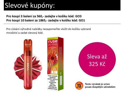 JEDNORÁZOVÁ E-CIGARETA VUSE GO 1000 STRAWBERRY KIWI